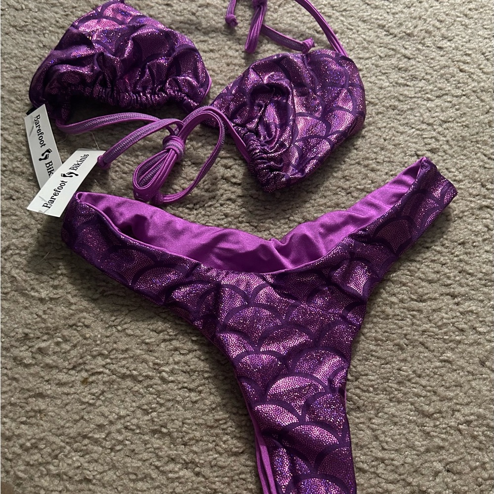 Purple iridescent mermaid Bikini set